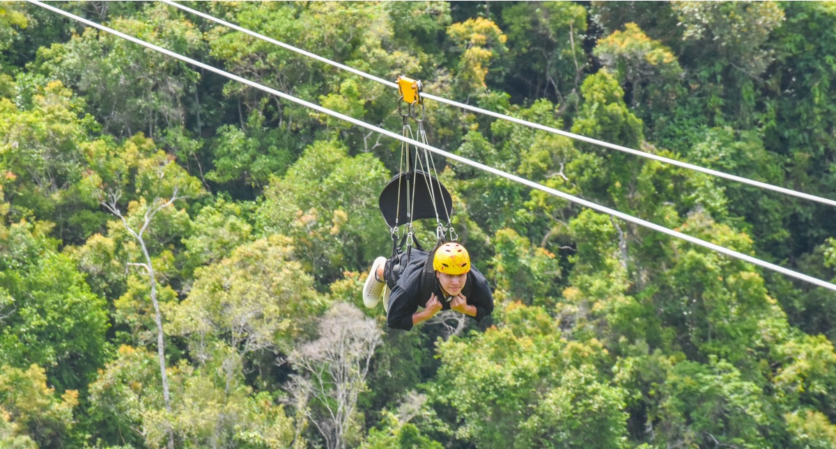 薄荷島景點【Loboc Ecotourism Adventure Park】洛柏克生態冒險公園~必玩高空溜索Zipline，空中飛人飛躍河谷 @來飽寶家ba