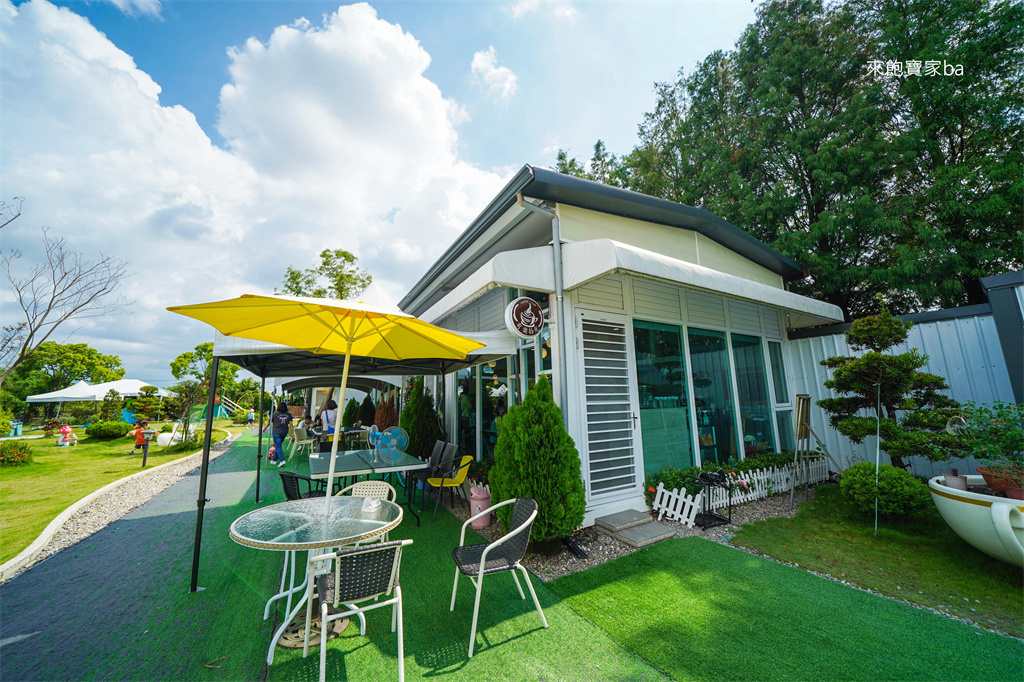 彰化親子餐廳【有樂莊園】田尾景觀餐廳，低消一杯飲料免費搭小火車、滑草 @來飽寶家ba