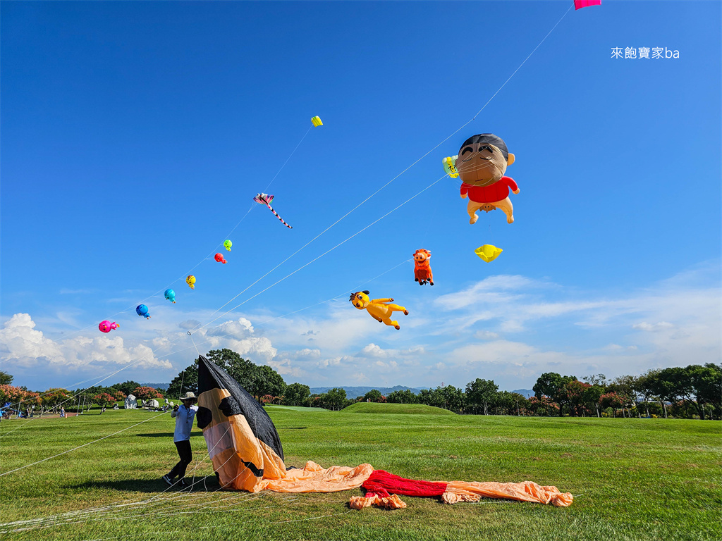 台中后里【后里環保公園】週週免費風箏節~各式特色巨型風箏飛上天！ @來飽寶家ba