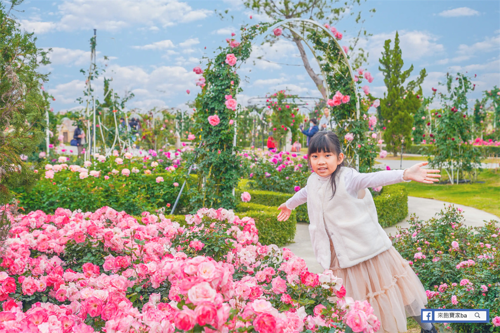 台南後壁【雅聞湖濱療癒森林】千坪玫瑰花園、泥作小屋，免費版小人國！ @來飽寶家ba