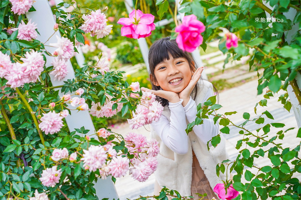 台南後壁【雅聞湖濱療癒森林】千坪玫瑰花園、泥作小屋，免費版小人國！ @來飽寶家ba