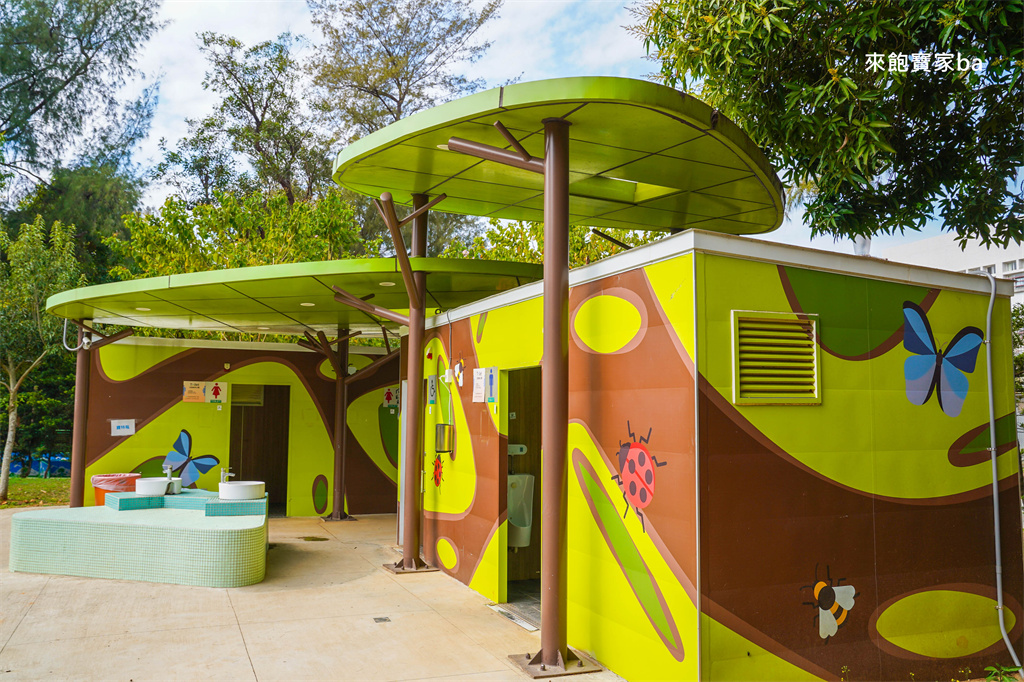 台中親子景點【后里森林公園】搖籃遊戲場~全台最多吊床的森林系公園！樹蔭下玩猴森堡壘 @來飽寶家ba