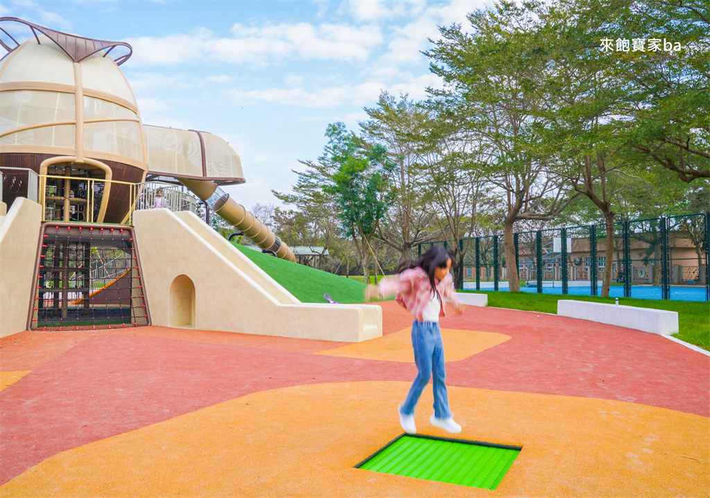 屏東特色公園【新埤鄉貓頭鷹共融公園】挑戰8公尺高貓頭鷹遊戲塔x 立體攀爬架，免費放電好去處 @來飽寶家ba