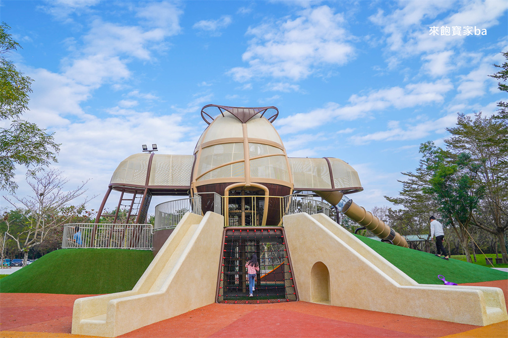 屏東特色公園【新埤鄉貓頭鷹共融公園】挑戰8公尺高貓頭鷹遊戲塔x 立體攀爬架，免費放電好去處 @來飽寶家ba