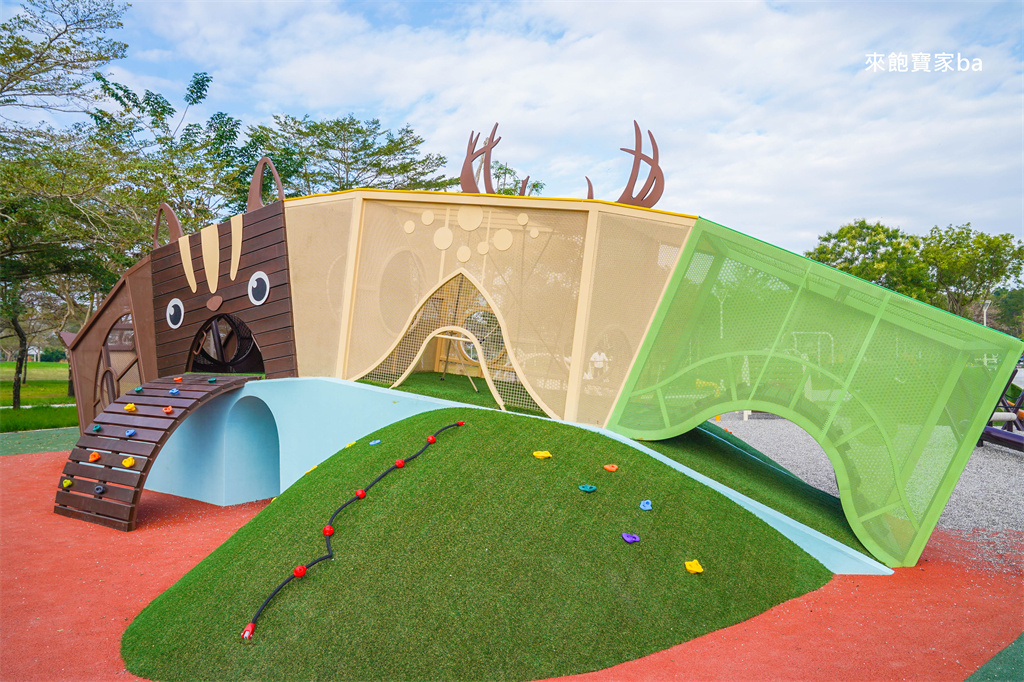 屏東特色公園【新埤鄉貓頭鷹共融公園】挑戰8公尺高貓頭鷹遊戲塔x 立體攀爬架，免費放電好去處 @來飽寶家ba