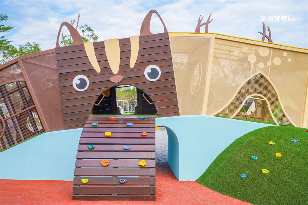 屏東特色公園【新埤鄉貓頭鷹共融公園】挑戰8公尺高貓頭鷹遊戲塔x 立體攀爬架，免費放電好去處 @來飽寶家ba