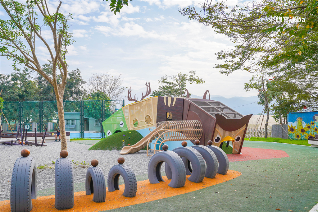 屏東特色公園【新埤鄉貓頭鷹共融公園】挑戰8公尺高貓頭鷹遊戲塔x 立體攀爬架，免費放電好去處 @來飽寶家ba