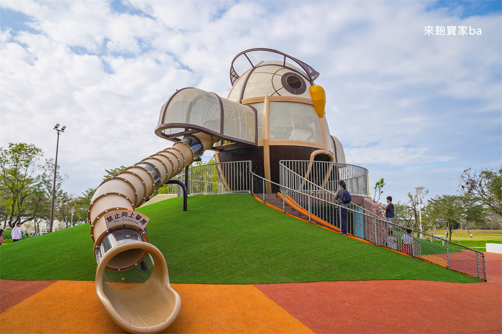 屏東特色公園【新埤鄉貓頭鷹共融公園】挑戰8公尺高貓頭鷹遊戲塔x 立體攀爬架，免費放電好去處 @來飽寶家ba