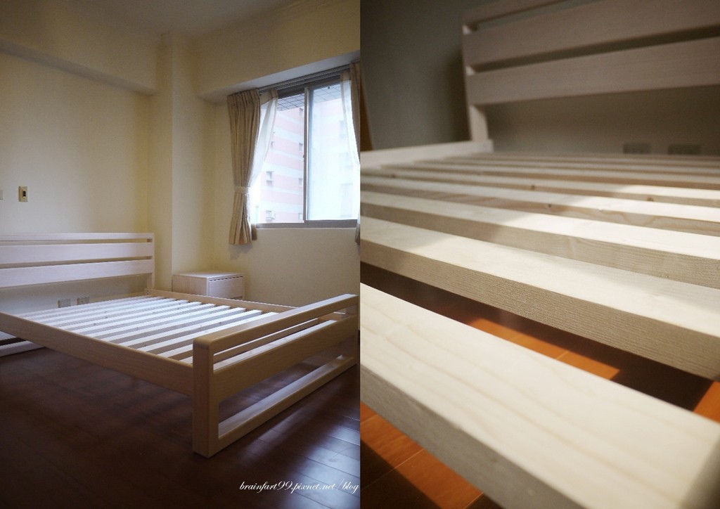 【Home! Sweet Home】日光原木工坊手作松木原木雙人床架與床頭櫃 @來飽寶家ba
